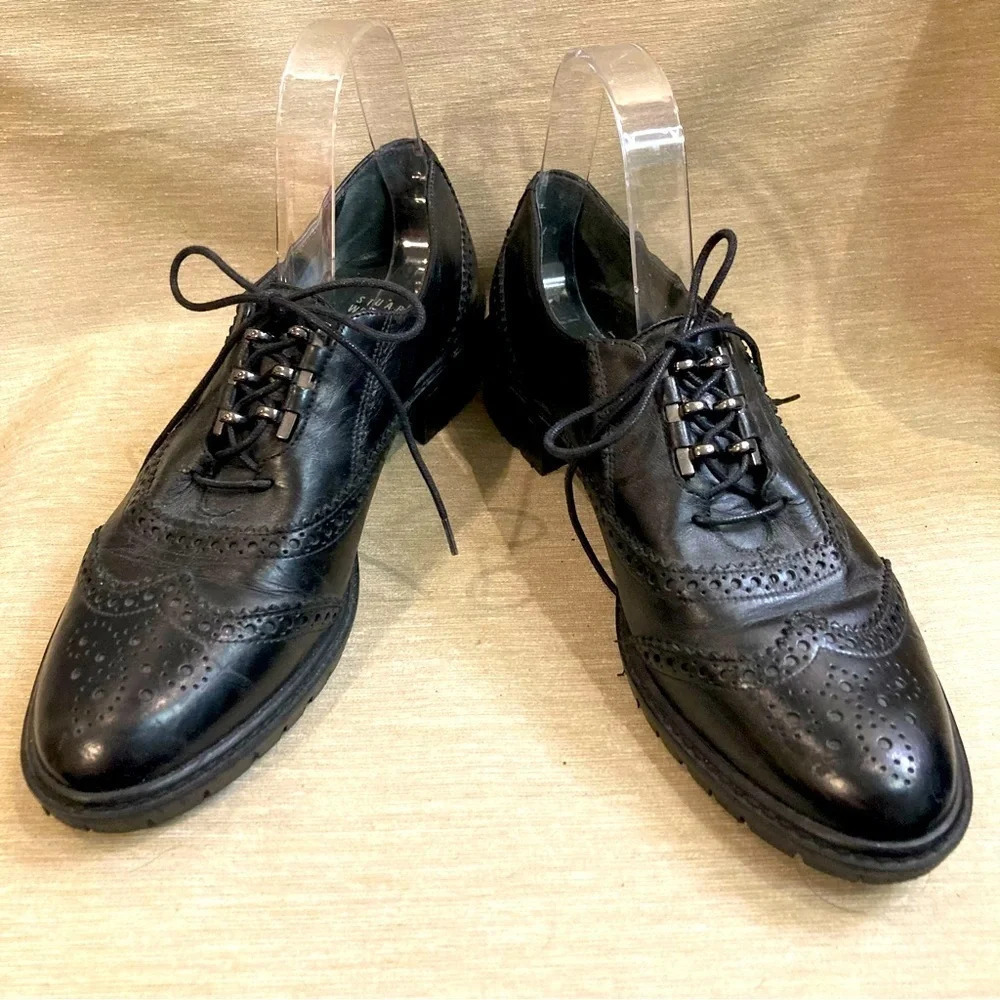 STUART WEITZMAN Sz 9 made in Spain Wingtip Lace Up Oxfords Shoes